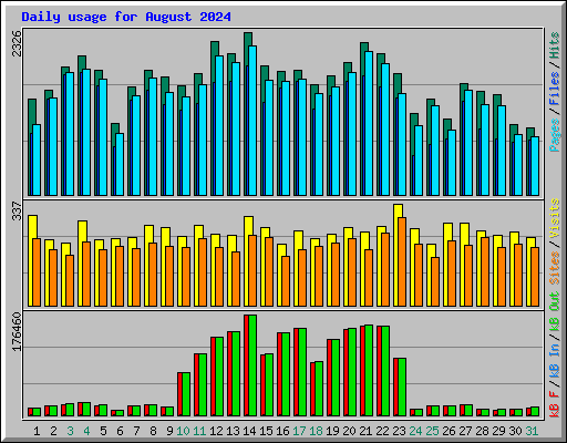 Daily usage for August 2024