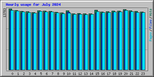 Hourly usage for July 2024