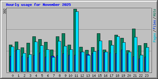 Hourly usage for November 2025