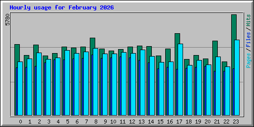 Hourly usage for February 2026